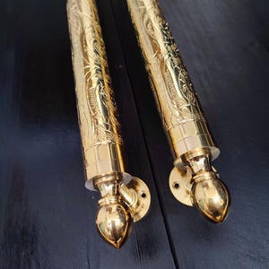 Antique engraved solid brass door handles, Thicker Engraved Door Pull Handles, Moroccan Design Pure Brass Door Pull.