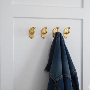 Vintage Style Brass Wall Hook, Handmade Solid Brass Hook for Coat, Hat, Towels.