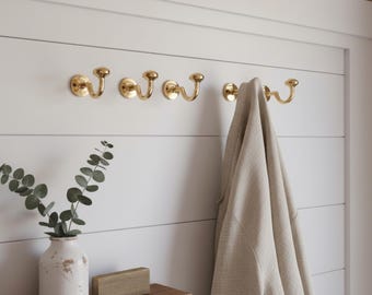 Solid Brass Wall Hook - Modern Coat, Robe Hook, Towel Hook