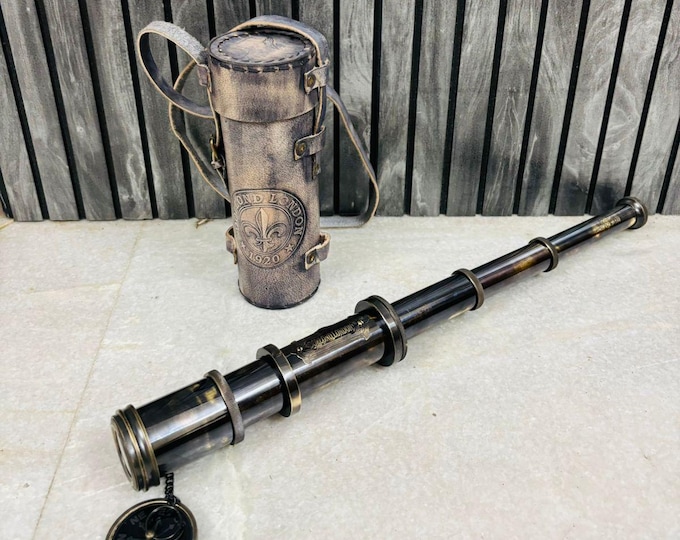 Antique Brass Pirate Telescope: Dolland London 1920 Replica