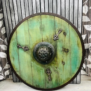 24&quot; Medieval Viking Wooden Shield- Viking Round Battle Warrior Shield- Best Gift Item