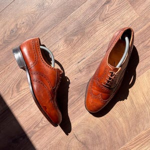 Vintage Crockett & Jones Pembroke Brogue Derby Shoes: UK 8.5 Leather Oxfords
