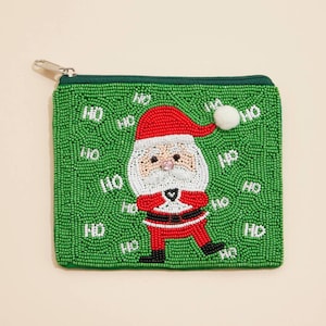 Handmade Beaded Coin Purse Seed Bead Zipper Pouch Mini Beaded Wallet Boho Beaded Clutch Small Zipper Bag Artisan Beaded Coin Pouch
