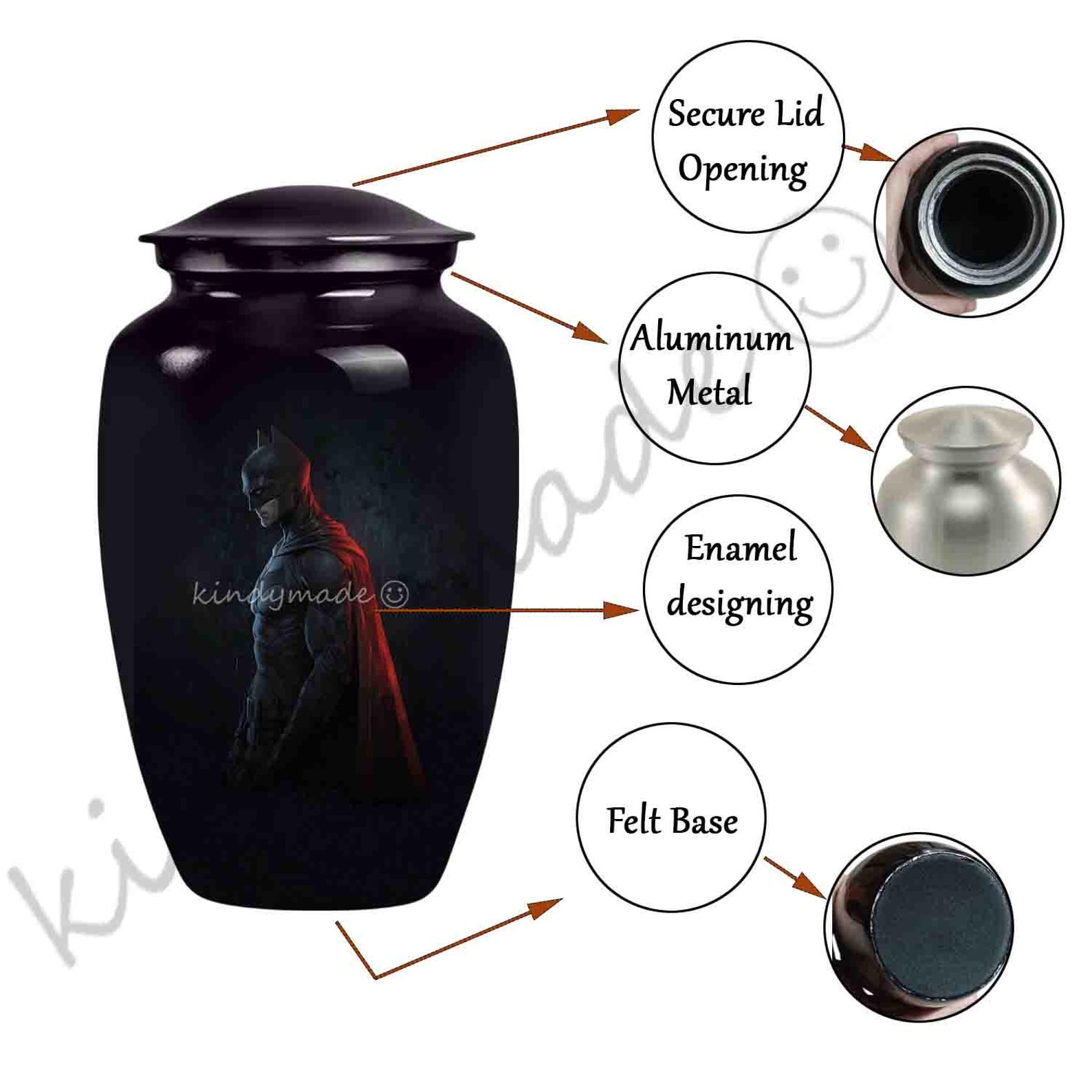 Dark Knight Cremation Urn: Superhero Tribute Urn for Ashes Keepsake ...