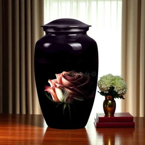 Pink Rose Cremation Urn: Eternal Love Tribute, Adult Size