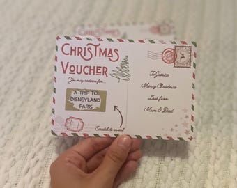 Personalized Christmas Scratch Card, Surprise Gift Reveal, Stocking Filler Christmas Scratch Card | Merry Christmas Voucher | Personalised