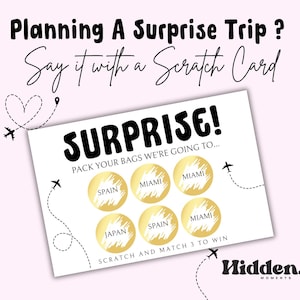 Surprise Holiday Destination Scratch Card: Travel Reveal, 6x4&quot;