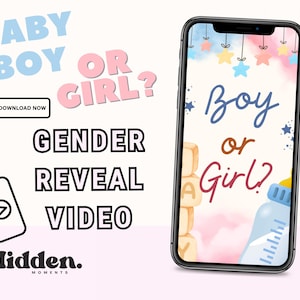Baby Boy Gender Reveal Video: Digital Announcement (Instant Download MP4)
