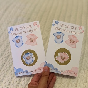 Baby Gender Reveal Scratch Cards: Surprise Party Favors