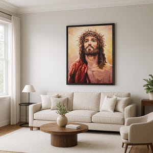 Crowned in Light – Portrait of Jesus Christ | Original Oil Painting