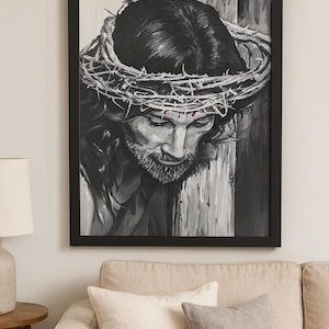 Crowned for Me – Original Oil Painting of Jesus with Crown of Thorns