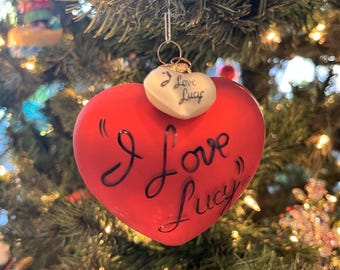 Vintage Christopher Radko I Love Lucy Heart Ornament