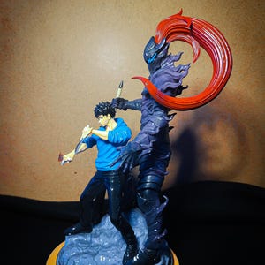 Solo Leveling Diorama | Sung Jin-Woo & Igris Statue | Anime Manga Diorama | Handmade PLA and Resin Figure | Otaku Gift Idea