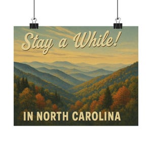 Charming North Carolina Matte Posters, Wall Art Decor, Nature Prints, Appalachian Mountain Art, Home Decor, Gift for Nature Lovers