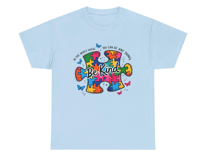 Be Kind puzzle heart T-Shirt | Autism awareness, colorful puzzle pieces