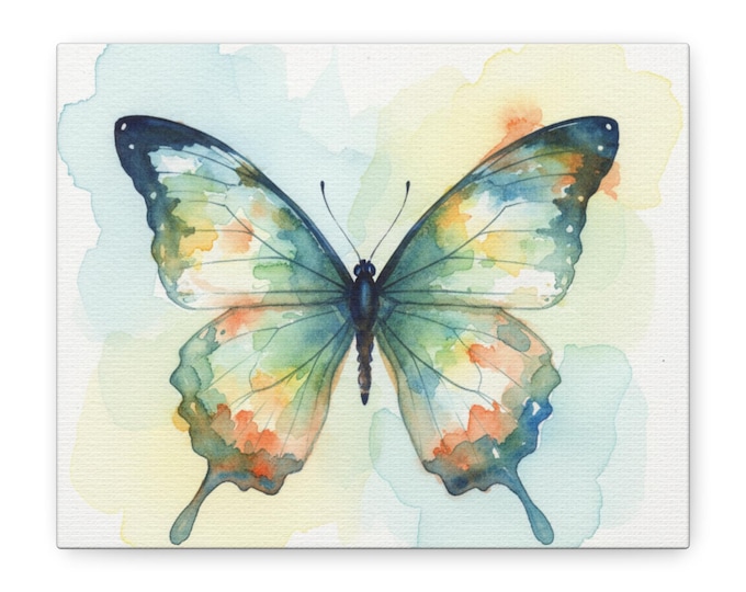 Watercolor Butterfly Canvas stretched canvas | Matte finish