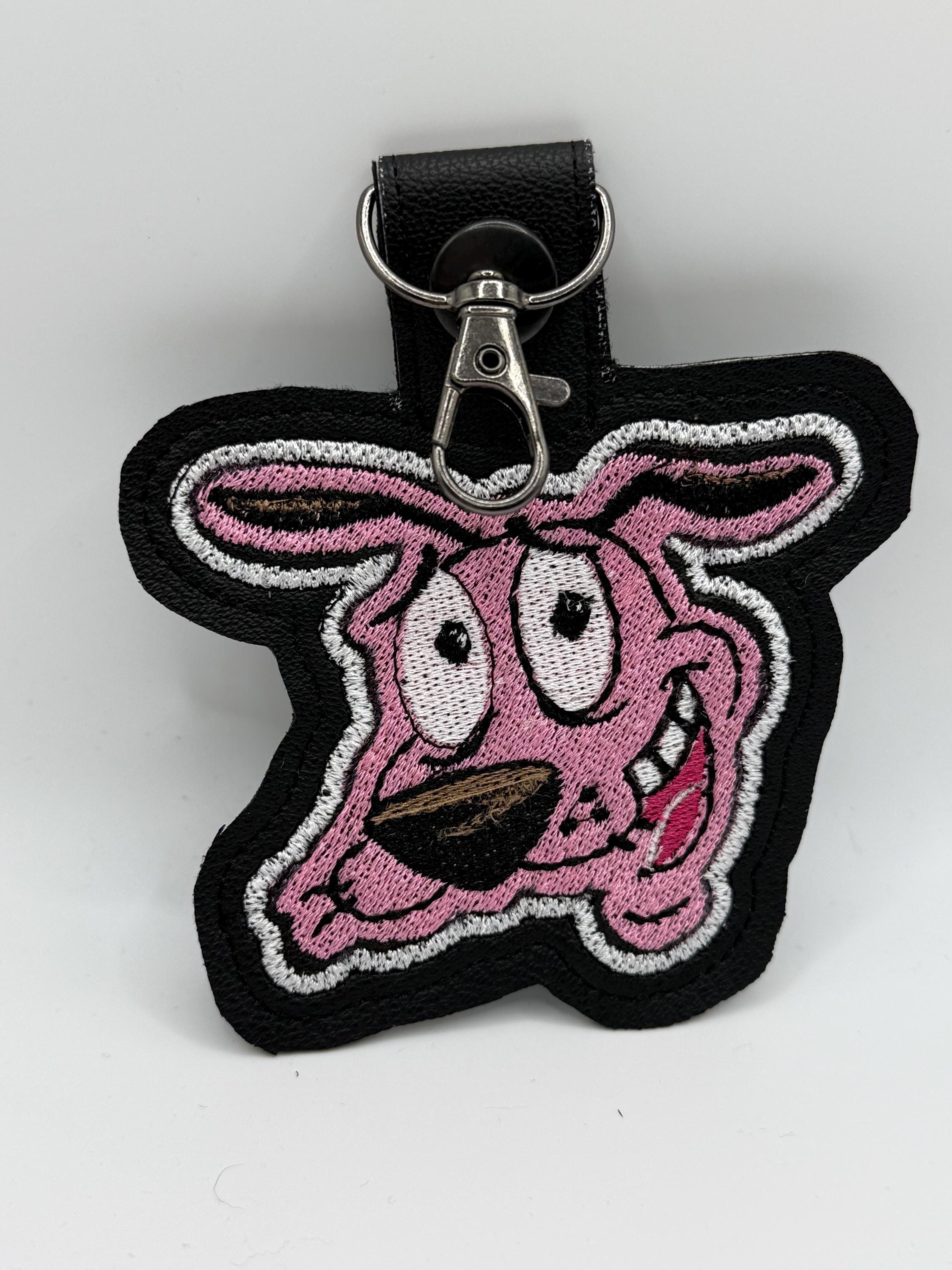 Courage the Cowardly Dog Bag Tag – Embroidered Zipper Pull