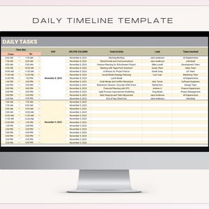 Editable Daily Timeline Planner: Printable Business Marketing Kit (Digital Download PDF)
