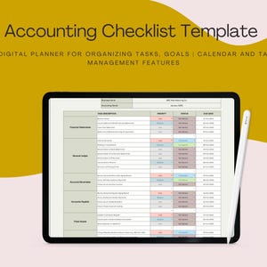 Accounting Checklist Template: Google Sheets, Monthly & Year-End Tasks (Digital Download)