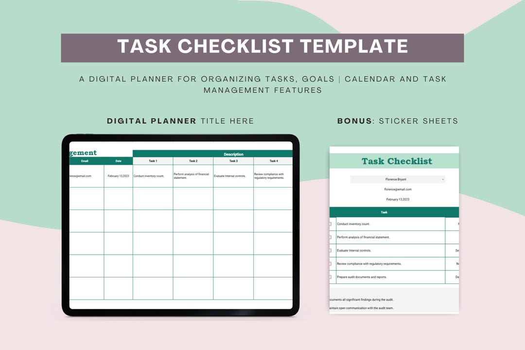 Task Tracker Spreadsheet Template Google Sheets Digital To-do List ...