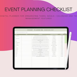 Bearbeitbare Checkliste für die Ereignisplanung - Planer | Digitaler Download für Hochzeit, Party & Firmenevents | Organisieren Sie Ihren perfekten Tag
