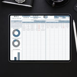 Bill Tracker Spreadsheet Bill Calendar Google Sheets Monthly Smart Bill Planner Payment Dashboard editable budget - Digital Bill Tracker