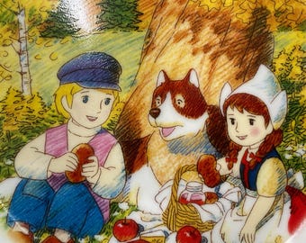 Vintage A Dog of Flanders Display Plate Complete Set | Japan 1970s