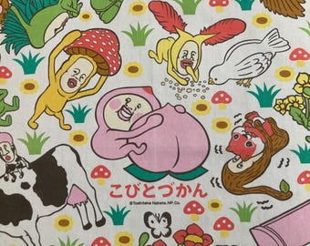 Kobito Zukan Japanese Dwarf / Gnome Handkerchief by Toshitaka