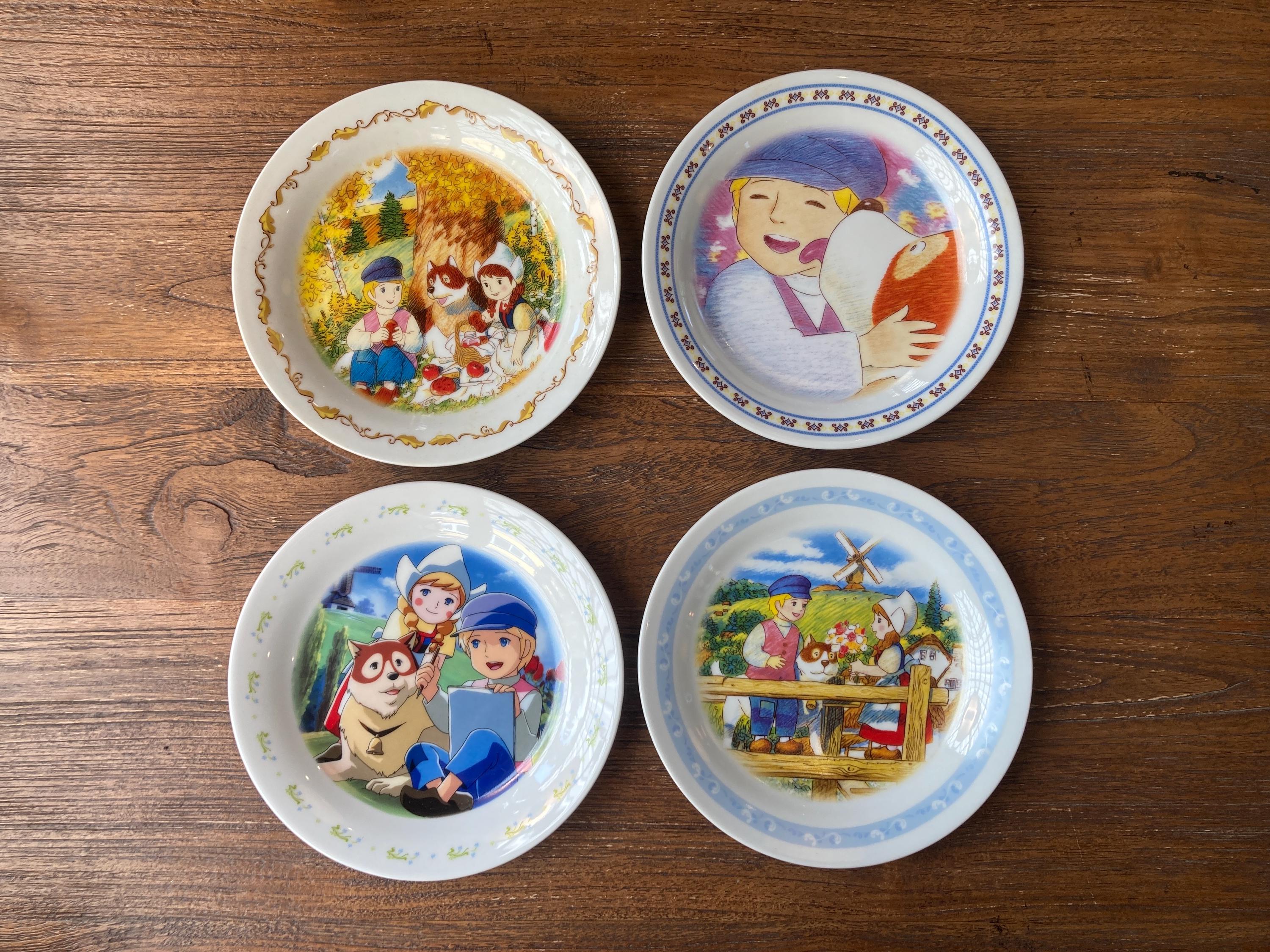 Vintage A Dog of Flanders Display Plate Set | Japan 1970s Anime