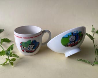 Keramische kom en mok, Thomas the Tank Engine, jaren 90 – gelicentieerd Britt Allcroft