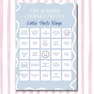 The Summer I Turned Pretty Bingo Game – Printable Watch Party Cards – Digital Download – Canva – TSITP Theme