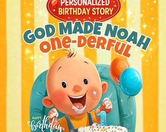 Personalized 1st Birthday Storybook | God Made Me One-Derful | Custom Baby Birthday Book | First Birthday Gift | Baby Keepsake