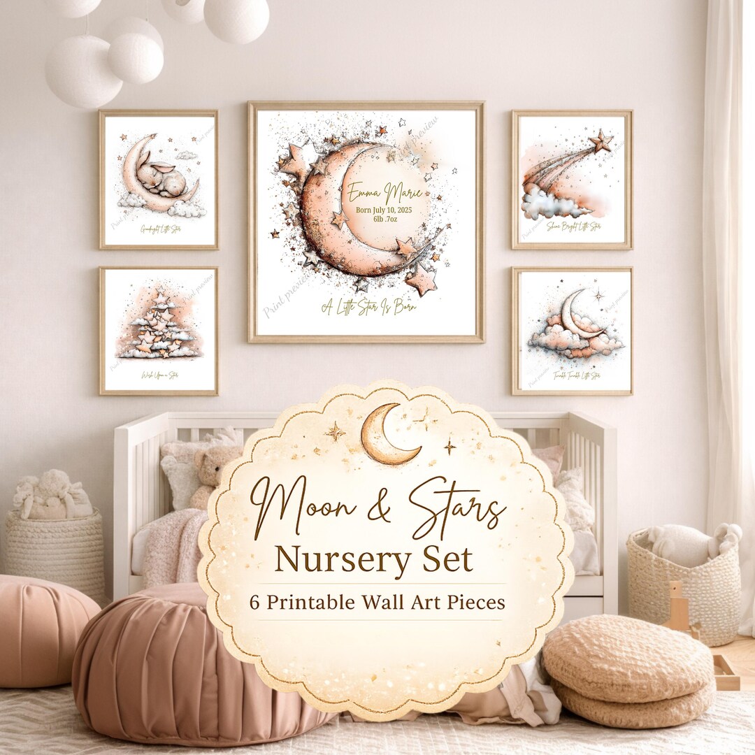 Moon And Stars Nursery Decornull