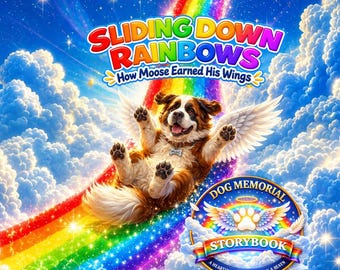 Personalized Dog Memorial Book for Kids | Pet Loss Story for Children | Rainbow Bridge Dog Story | Child & Dog Remembrance Gift