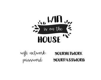 Decoración con contraseña WiFi: WiFi corre por cuenta de la casa