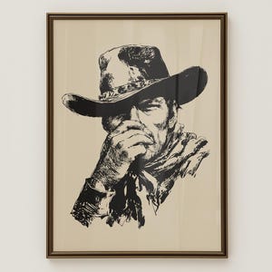 Funny Cowboy Tootin&#39; Poster: Rustic Western Bathroom Art (Digital Download)
