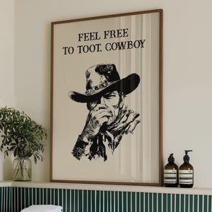 Funny Cowboy Bathroom Sign Tootin Poster Toilet Humor Wall Art Rustic Bathroom Quote Fun Toilet Wall Art Western Bathroom Decor Printable