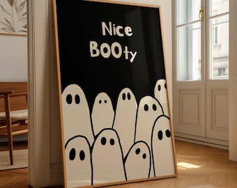 Funny Ghost Bathroom Poster: Spooky Halloween Toilet Art (Digital Download