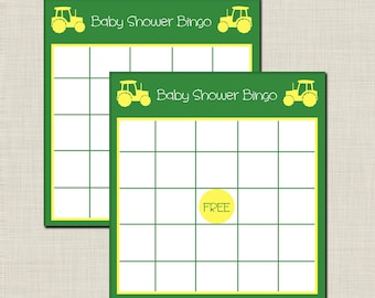 INSTANT DOWNLOAD Tractor BINGO Baby Shower Game