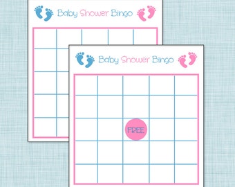 INSTANT DOWNLOAD Boy/Girl Twins Baby Shower Bingo