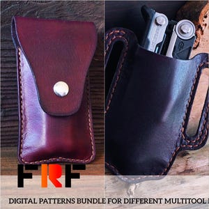 Patrón de funda multiherramienta de cuero (PDF/SVG) | Plantilla de funda para Victorinox, Gerber y Leatherman | Manualidades de cuero DIY