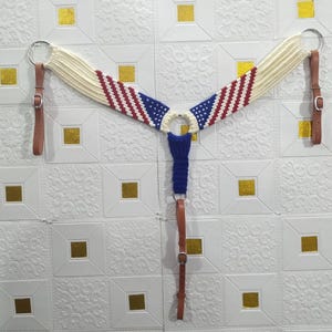 Breast collar for Horse | American Flag and Eagle Design | Boho Horse Tack | Unique Horse Accessories