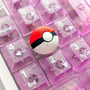 Pokeball Keycap STL .3mf File – 3D Printable Artisan Keycap for Mechanical Keyboards