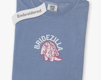 Embroidered Future Mrs Shirt, Comfort Colors® Bride to Be Bridezilla Funny Wedding Party T-Shirt