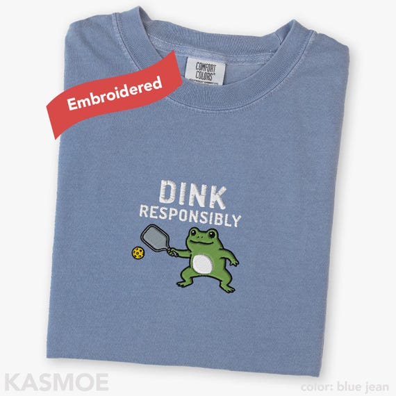 Embroidered Pickleball Shirt, Comfort Colors® Funny Frog T-Shirt