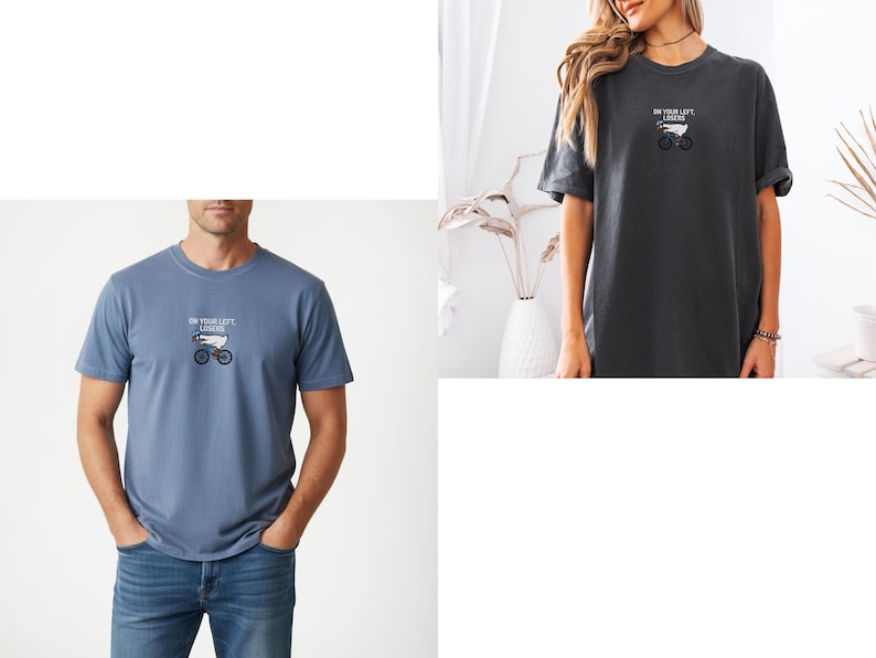 Chemise de cyclisme brodée, t-shirt pour perdants Comfort Colors® Funny Biking Bike Rider sur le côté gauche image 4
