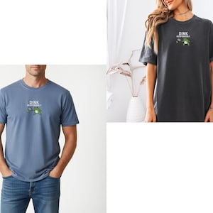 Haftowana koszulka do pickleballa, Comfort Colors® z zabawną żabą zdjęcie 4