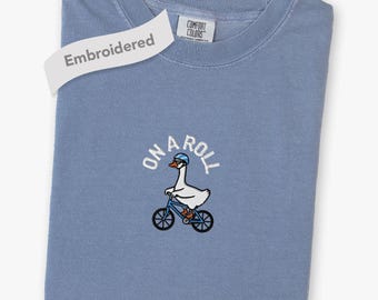 T-shirt de cyclisme brodé, Comfort Colors® T-shirt humoristique pour cycliste