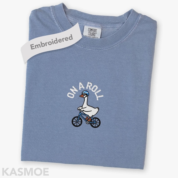 Embroidered Cycling Shirt, Comfort Colors® Funny Biking Bike Rider Tee