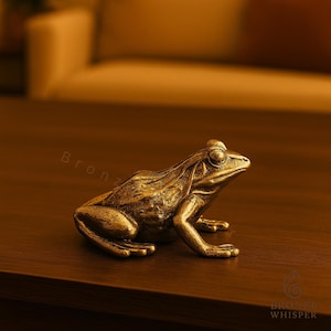 Pure Copper Frog Figurine – Handcrafted Lucky Frog Decor – Vintage-Style Animal Sculpture – Unique Gift for Nature Lover